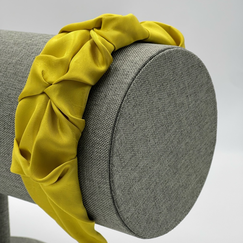 New Handmade Elegant Beautiful Quality Citron Yellow Ruffle comfy headband